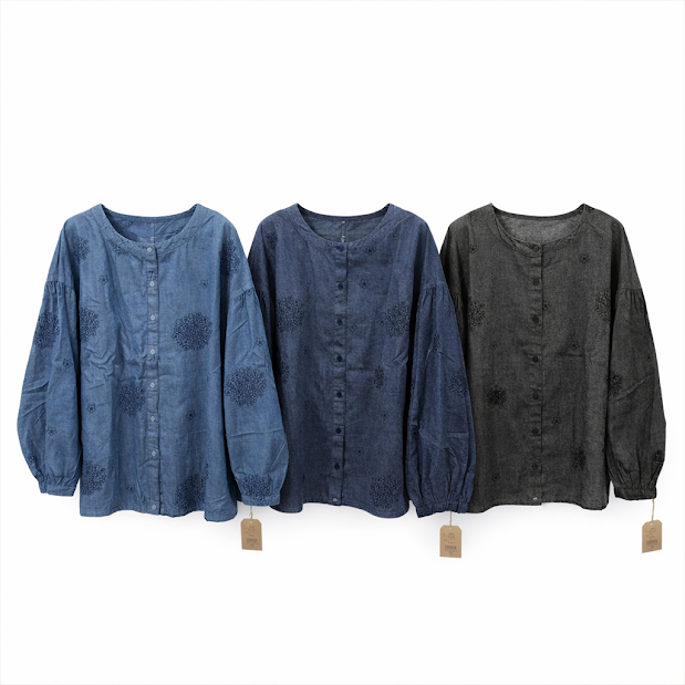 デニムワイド刺繍　ブラウス　22枚入り  1003920731