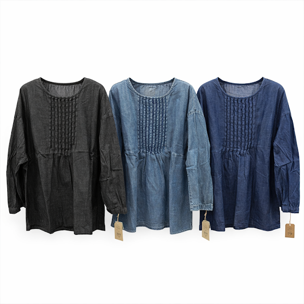 デニム　ピンタックPO　12枚入り  1003920741