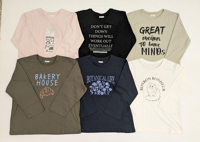 C100　7分丈袖プリントTシャツ　柄込み　30枚セット 1003885981・1003885991