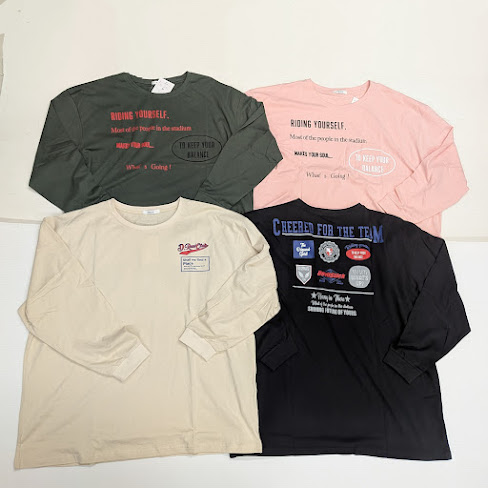 〚VM〛天竺総柄BIG長袖Tシャツ　16枚入り 1003336141