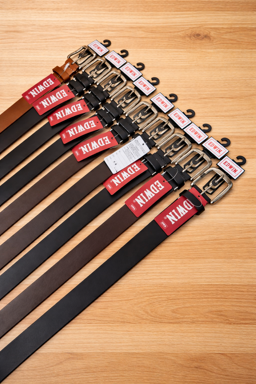 特価！　EDWIN　一枚牛革ベルト　ロングサイズ　30～35mm　ブラック多め　こみこみアソート　20本セット