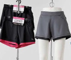フィットネスショートパンツ　裾レイヤード風　20枚入り 1003156011