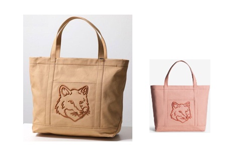 【AISON KITSUNE】メゾンキツネ　レディース　LARGE TOTE　キャンパストートバッグ　全2色　1個から購入可能！！ LW05104WW0107