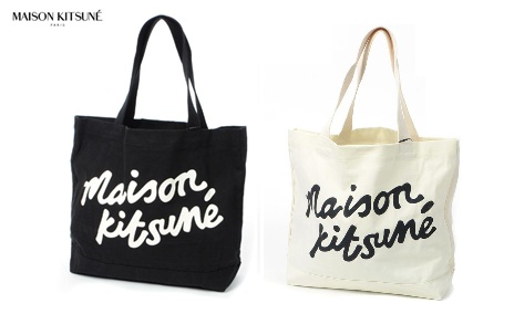 【AISON KITSUNE】メゾンキツネ　 HANDWRITING TOTE　トートバッグ　全2色　1個から購入可能！！ OW05124WW9042