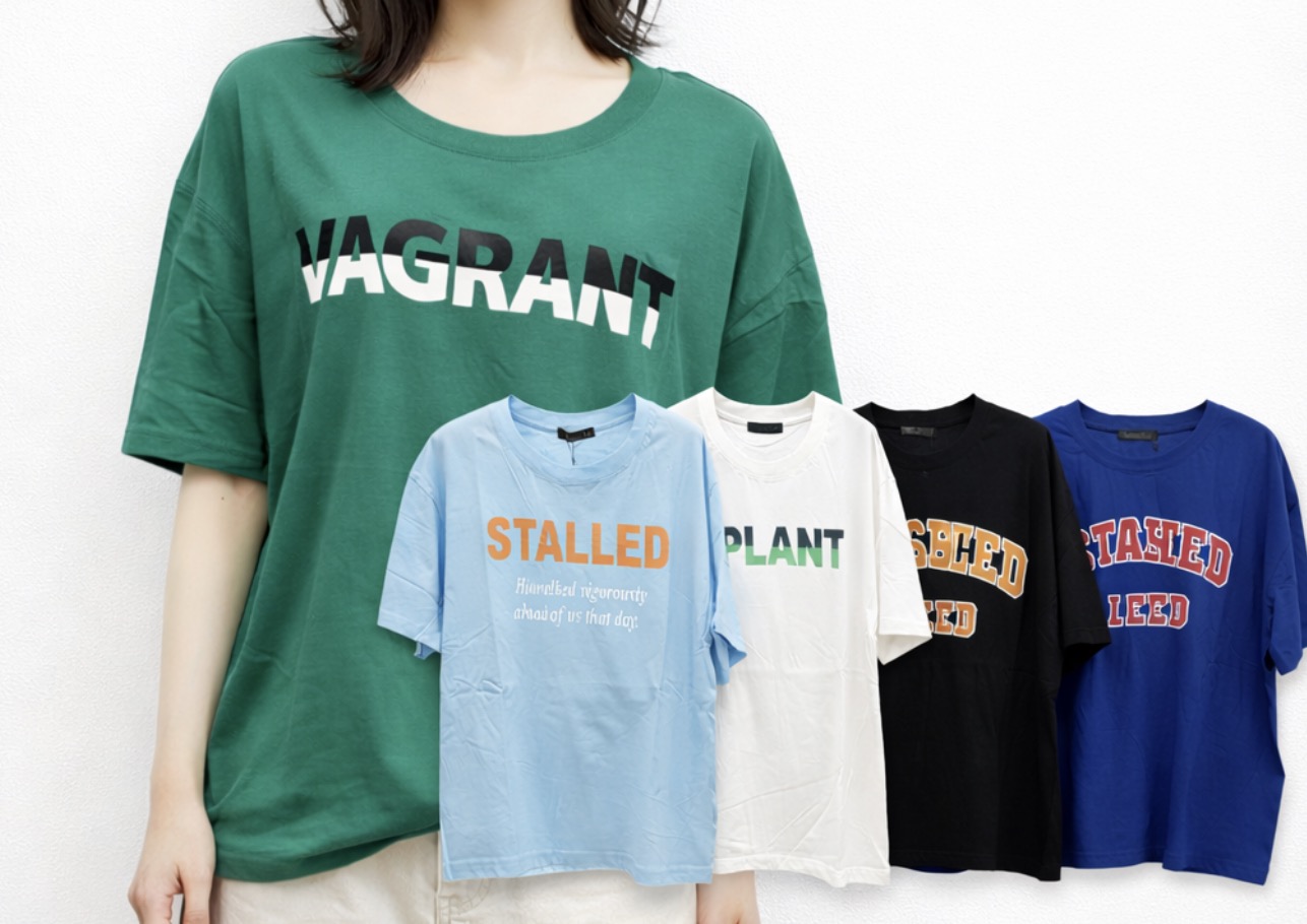 カレッジプリント柄　アソートワイドTシャツ　24枚入り 1003680011