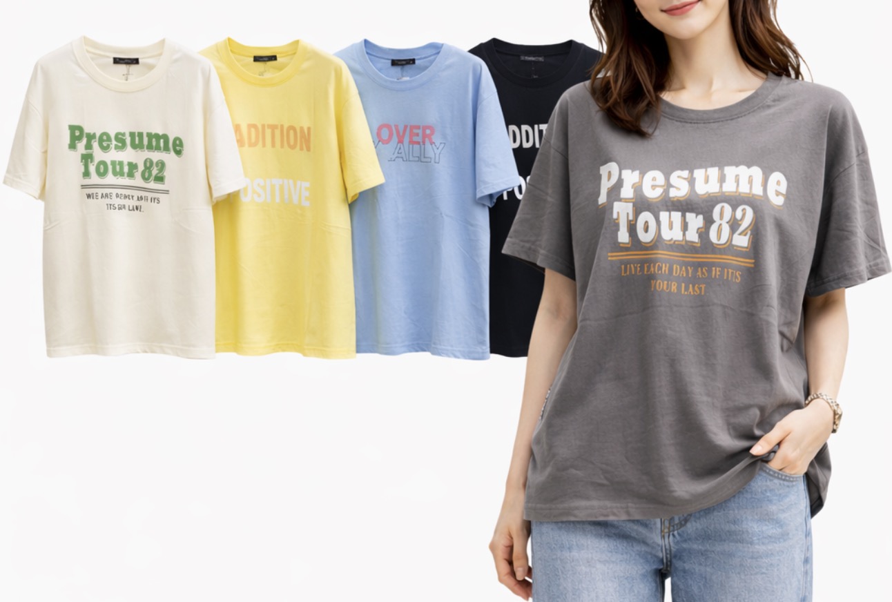 カレッジプリント柄アソートチュニックTシャツ　24枚入り 1003680031