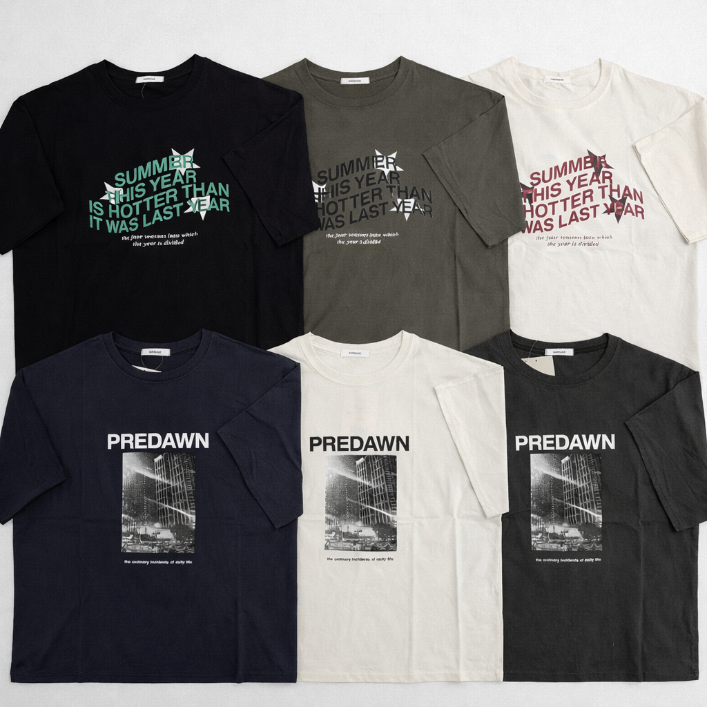 天竺半袖ワイドTシャツ　（A）　プリント　5柄2サイズセット