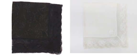 フォーマルひざ掛けハンカチ　白/黒　50枚入 1002687361・1002687371