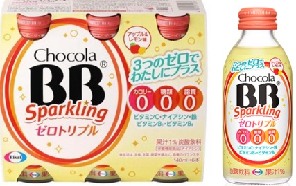 チョコラＢＢスパークリングゼロトリプルアップル＆レモン　140ml　48本入　 4987028120827