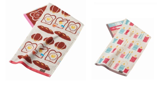 3月16日（月）までSale★porukka pattern キャンドルパターン/ブレッドパターン　 スキニータオル　3枚入 655005100・655029400