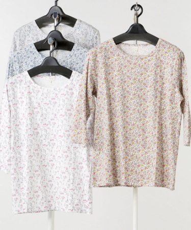 婦人　7分袖綿総プリントT　15枚入 1003887261