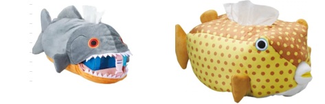 ティッシュケース　ハコフグ/ピラニア　12個入 4945119103098・4945119103104