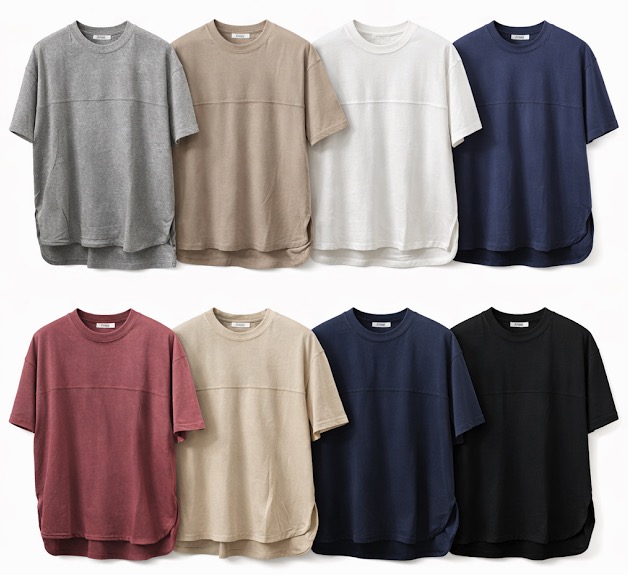 天竺無地ビッグTシャツ　胸切替　30枚入り 1003696541