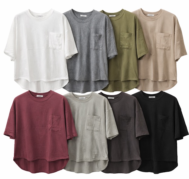 天竺無地　ビッグTシャツ　ポケット付き　30枚入り 1003696561