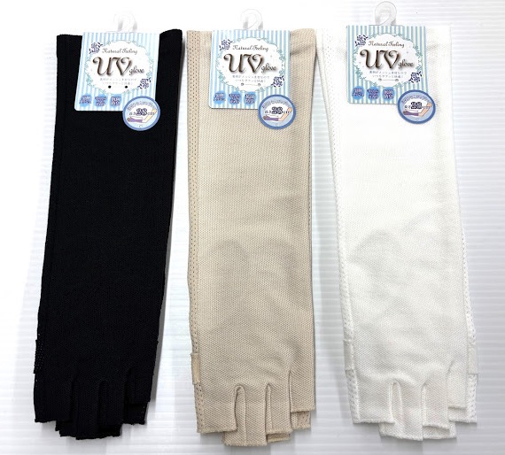 UC対策　セミロング手袋　指切り　カノコ　30双入り 1003939781