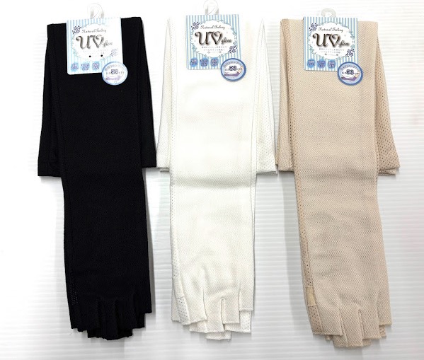 UV対策　ロング手袋指切り　カノコ　30双入り 1003939851