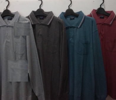 紳士　長袖カノコ　大寸　衿JQポロ(杢)　16枚入り 1003750601