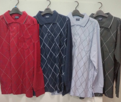 紳士　長袖カノコ　大寸　衿JQダイヤ柄ポロ　16枚入り 1003750641