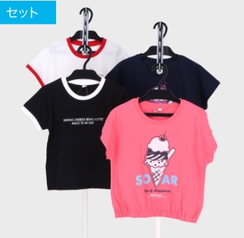 女児　小寸　半袖Ｔシャツ　2柄アソート　12枚入 470159