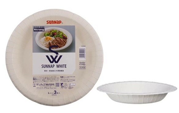 【日本製】サンナップ　ホワイト紙プレート25ｃｍ　3P 　120個入  4901627020043