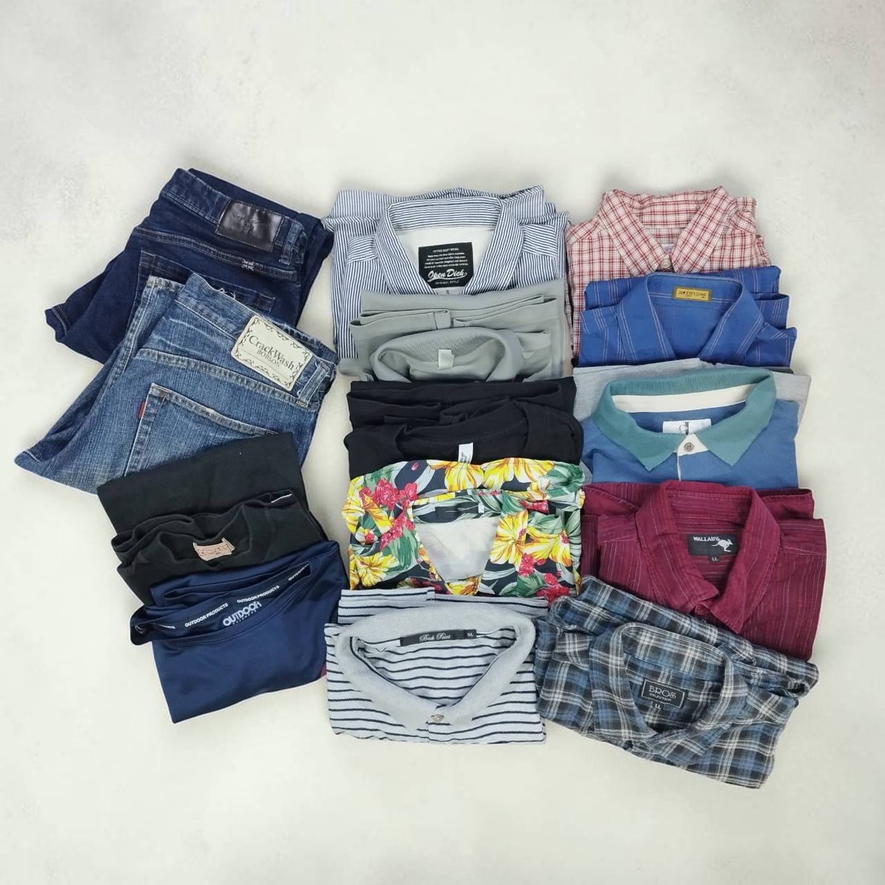 ノーブランド系　 メンズユーズドウェア服箱　古着　５０枚セット