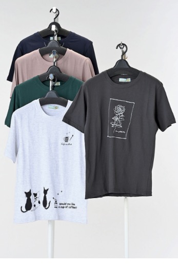 レディース　半袖プリントTシャツ6柄　2サイズセット　24枚入り