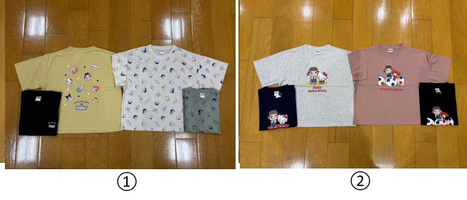 【ペコちゃん】天竺ワイド半袖Tシャツ　16枚入り 1003847511・1003847521