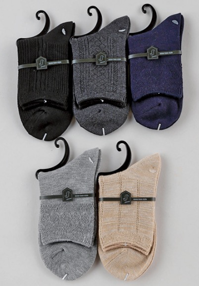 婦人綿混モノトーン無地クルー１P　100足入り 1003930831