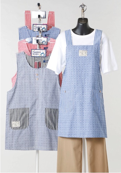 先染めドビー無地H・ラン込み　エプロン２サイズセット　30枚入り