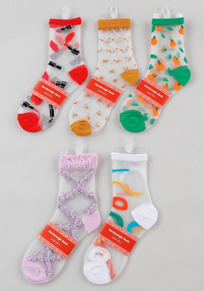 婦人綿混シースルークルー（派手）100足入り 1003934411