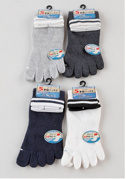 紳士5本指スニーカー（ライン入り）100足入り 1002000241