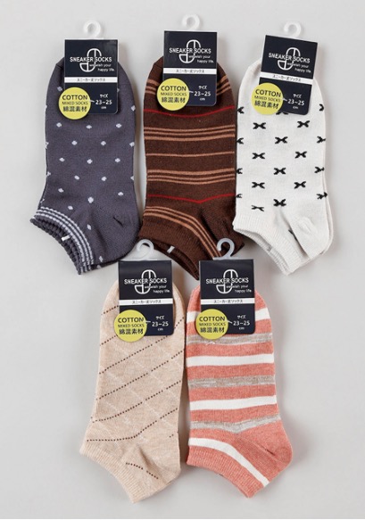 婦人綿混柄スニーカー1P　100足入り 1003550051