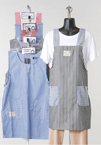 先染めストライプ　H・ラン込エプロン　30枚入り