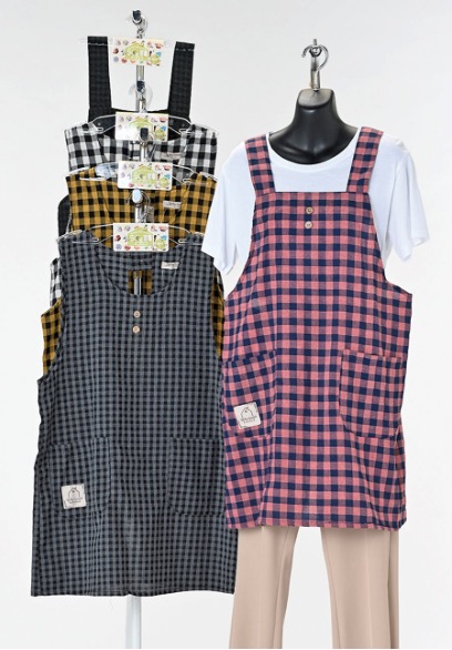 先染めサッカー生地H・ラン型込　エプロン2サイズセット30枚入り