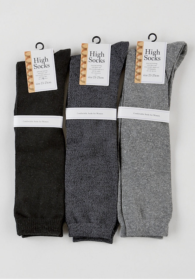 婦人綿混ハイソックス1P　（モノトーン）100足入り 1003505921