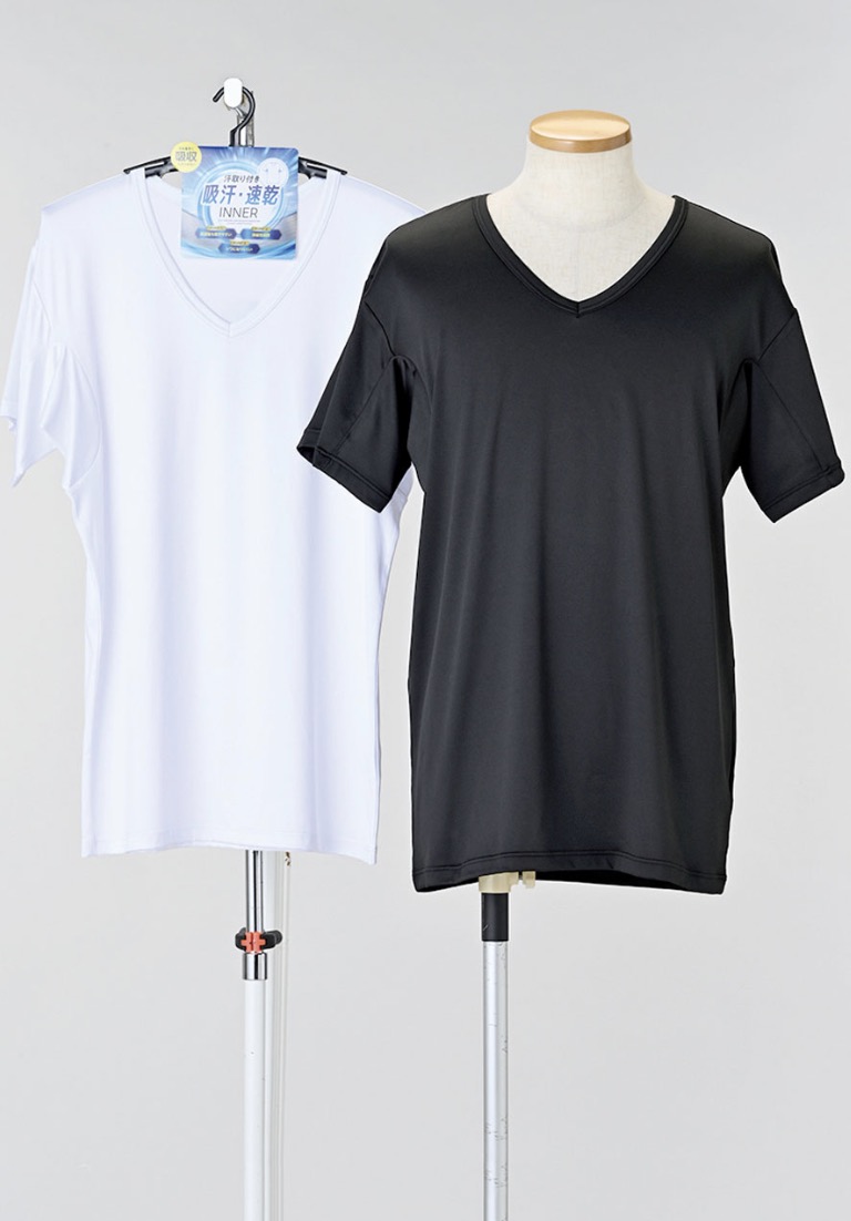 紳士　吸汗速乾汗取りベア天　半袖Vネック　40枚入り 1003479101