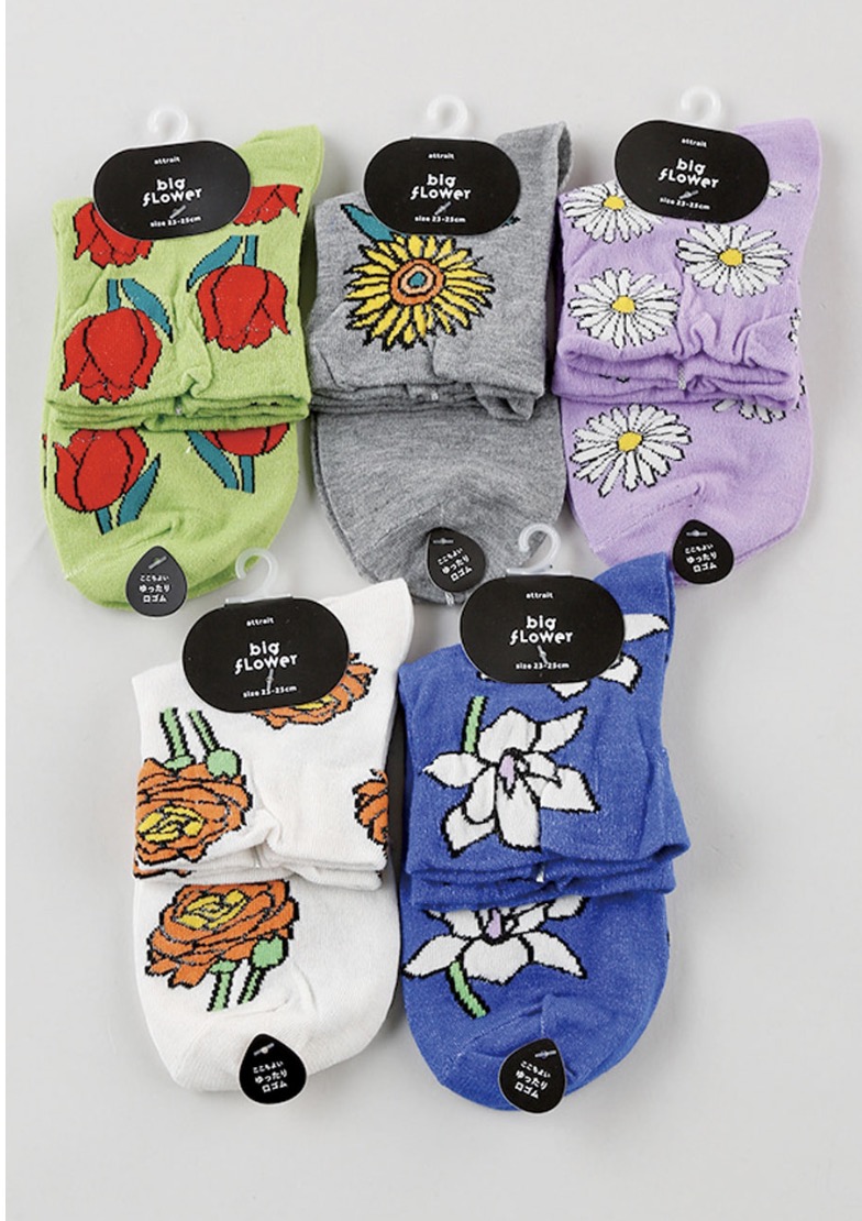 婦人ハイゲージクルー（ビビット花柄）100足入り 1003102021