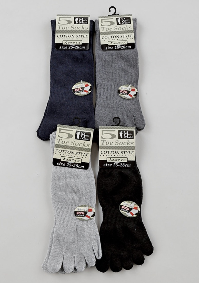 紳士綿混5本指スニーカーソックス１P　100足入り 1003339411
