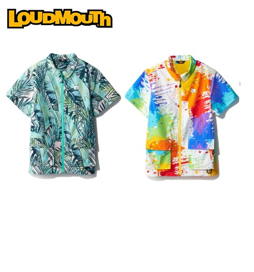 【LOUDMOUTH】ラウドマウス　レディース　ハイブリッドシャツ Drop Cloth　ドロップクロス　半袖ジップシャツ 　全2色アソート　27枚入り 824201