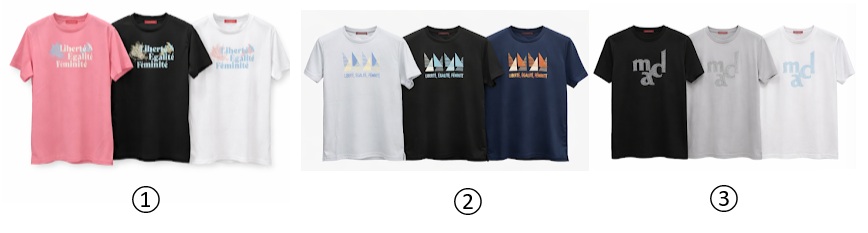 【マリクレ】メッシュグラフィックTシャツ　①/②/③　12枚入り 1003876771・1003876781・1003876791