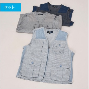 紳士　麻混メッシュベスト　24枚入り 470314