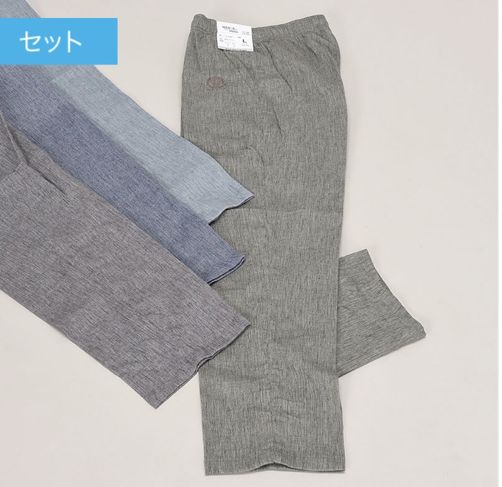 紳士丈直し不要麻混楊柳ホッピングパンツ　20枚入り 470320