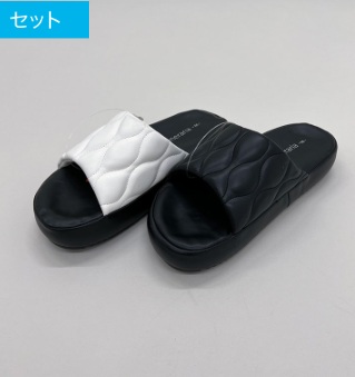 婦人　合皮デザインキルトサンダル　12足入り 471568