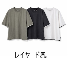 【ＳＤ】ＵＳＡコットンＴシャツ　レイヤード風/バックプリント/ワンポイント刺繍　18枚入り 1003710101・1003710111・1003710121・1003710131