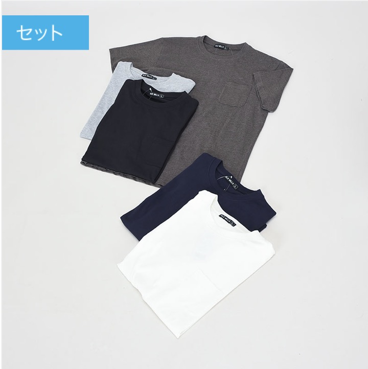 紳士　半袖無地Tシャツ　2種類2サイズセット