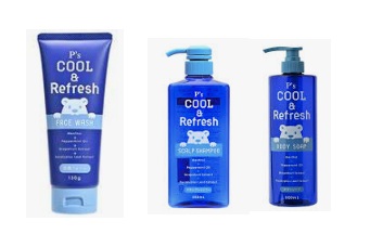 Ｐ’ｓクール＆リフレッシュ　シャンプー/洗顔フォーム/ボディソープ　12～48個入り 4582400830594・4582400831256・4582400833670