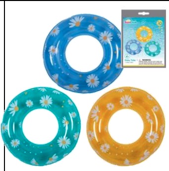 デイジー柄　90cm浮き輪　24個入り 35662