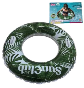 リーフ柄手持ち付き浮き輪　100cm　12個入り 35452