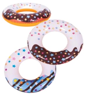 ドーナツ柄浮き輪115cm　12個入り 37601