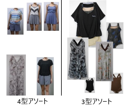 婦人　ミセス向け　水着　4型/3型アソート　　15～20枚入り 1003984971・1003984981